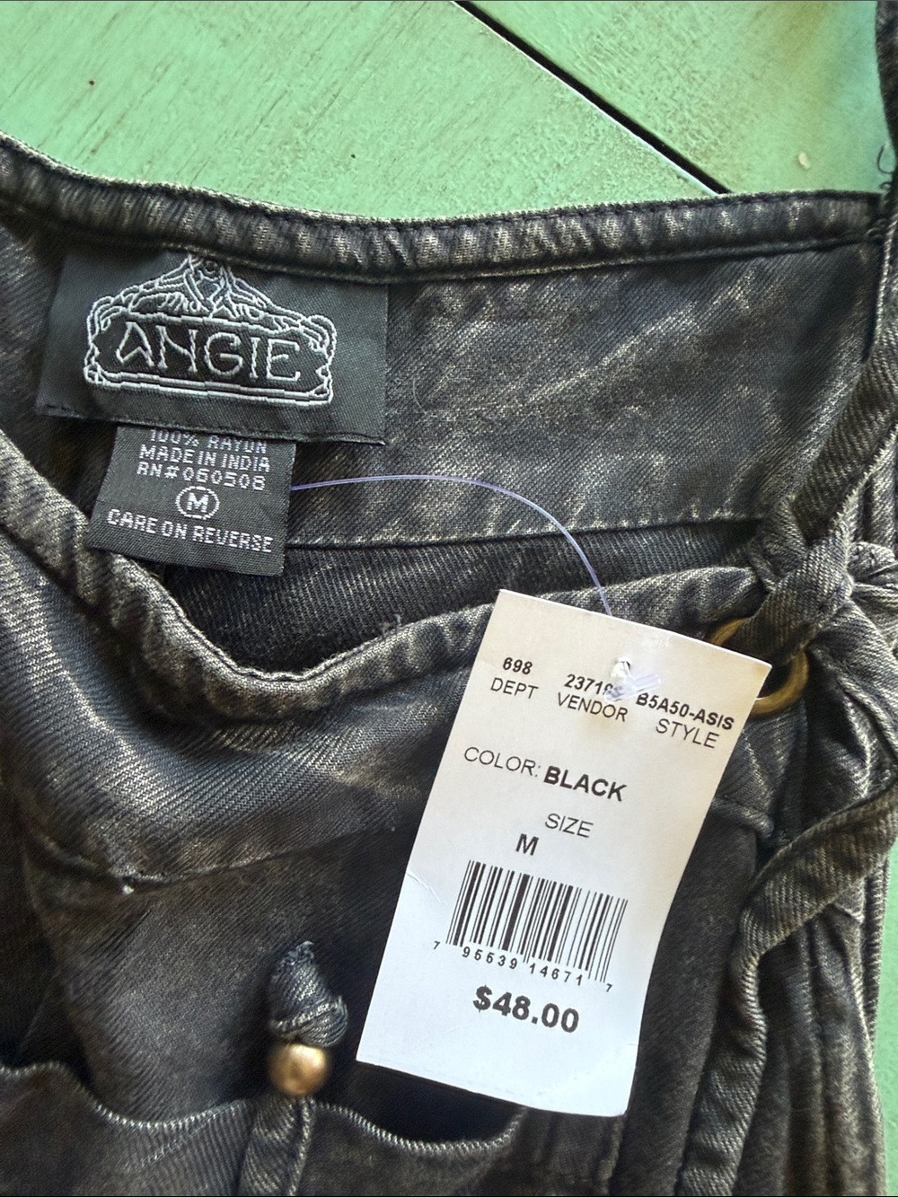 Angie Black Washed Romper Overalls - Picture 2 of 5